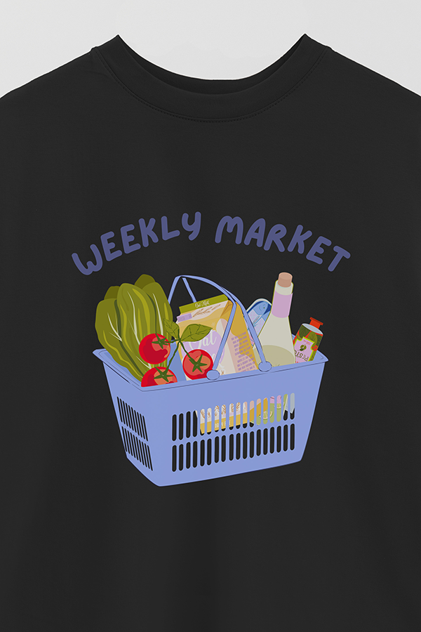 REMERA OVER ESTAMPADA WEEKLY MARKET