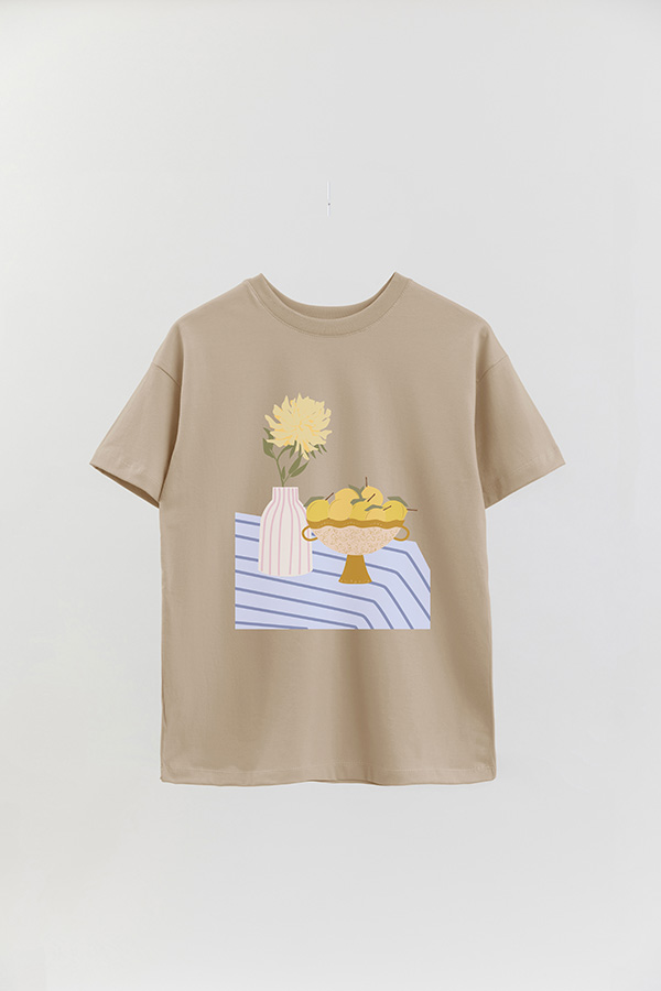 REMERA OVER ESTAMPADA MAXI TABLECLOTH