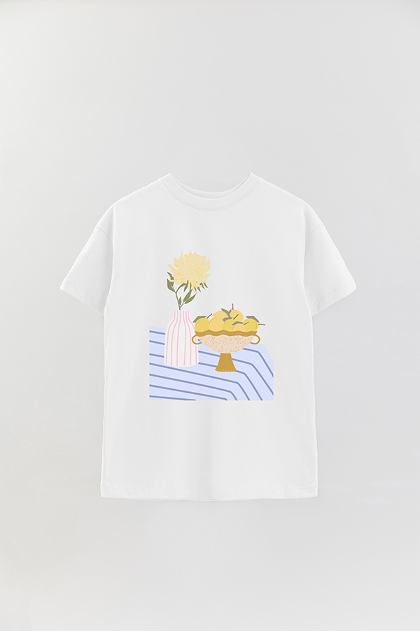 REMERA OVER ESTAMPADA MAXI TABLECLOTH