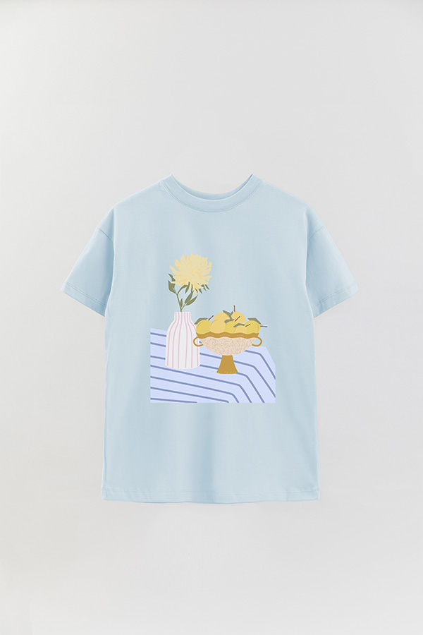 REMERA OVER ESTAMPADA MAXI TABLECLOTH