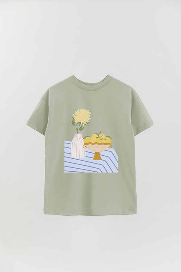 REMERA OVER ESTAMPADA MAXI TABLECLOTH