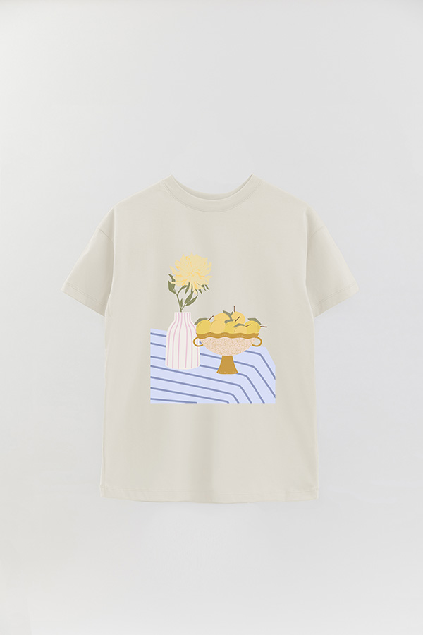 REMERA OVER ESTAMPADA MAXI TABLECLOTH