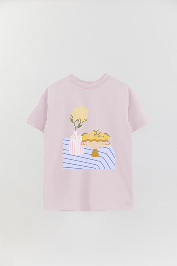 REMERA OVER ESTAMPADA MAXI TABLECLOTH