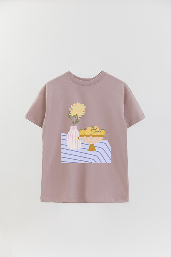 REMERA OVER ESTAMPADA MAXI TABLECLOTH