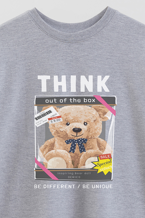 REMERA OVER ESTAMPADA UNISEX TEDDY BOX