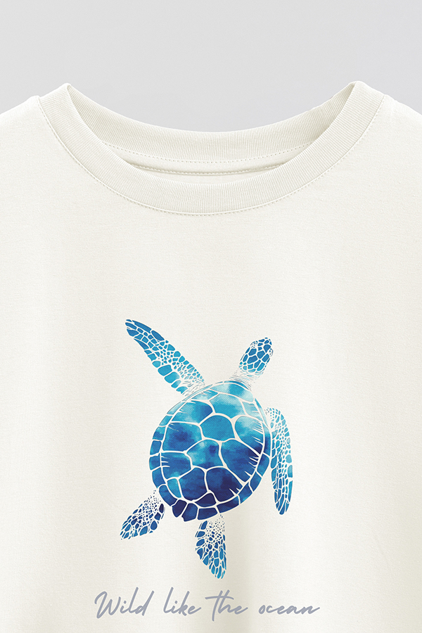 REMERA CROP ESTAMPADA COASTAL WILD LIKE THE OCEAN