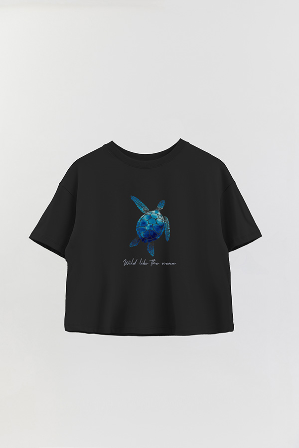 REMERA CROP ESTAMPADA COASTAL WILD LIKE THE OCEAN