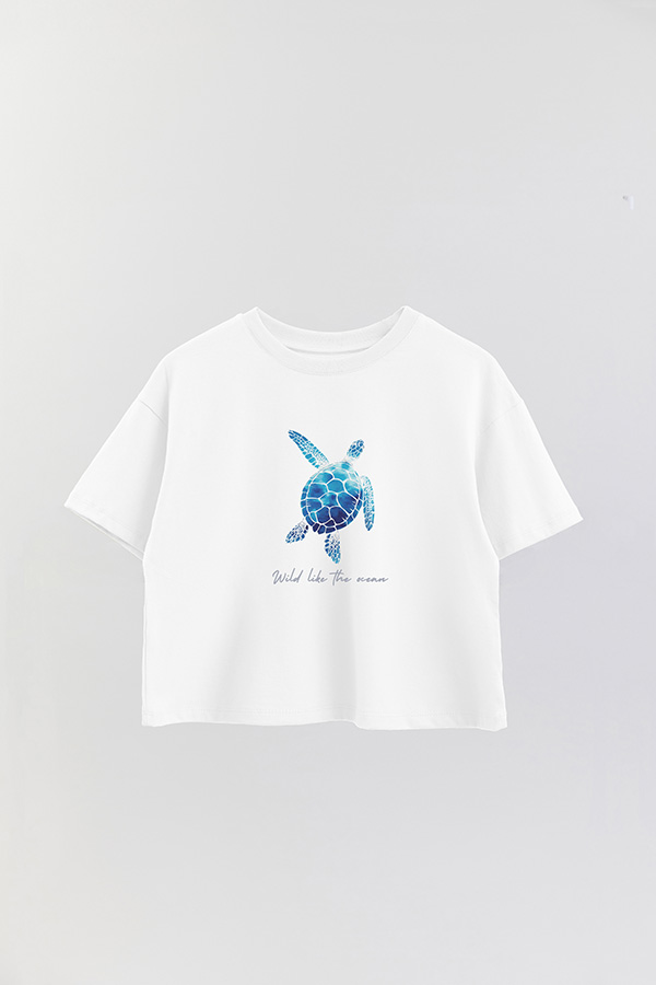 REMERA CROP ESTAMPADA COASTAL WILD LIKE THE OCEAN
