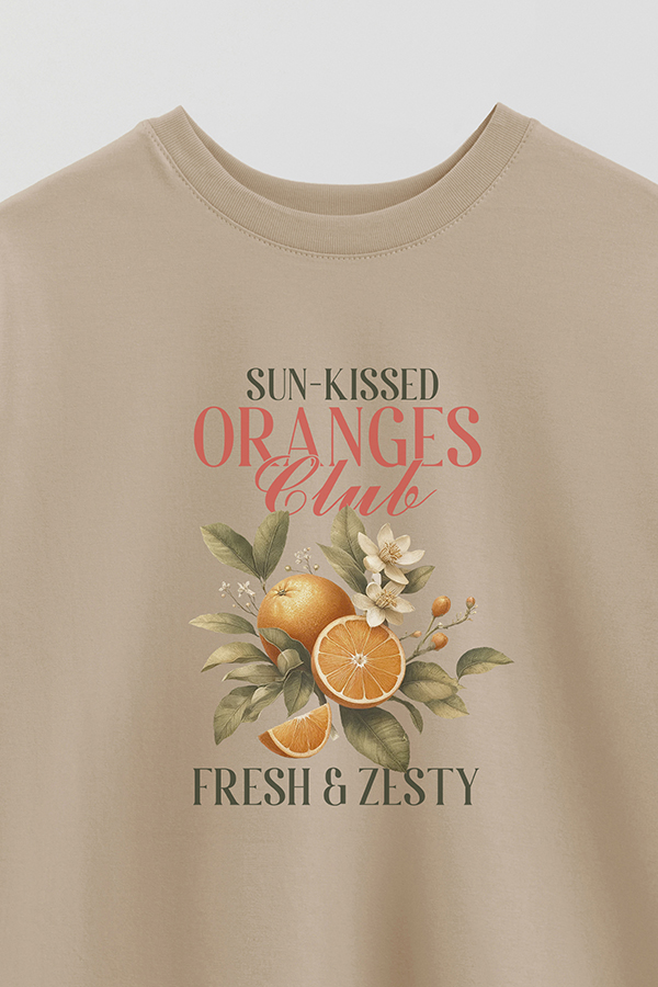 REMERA OVER ESTAMPADA HARVEST ORANGES CLUB