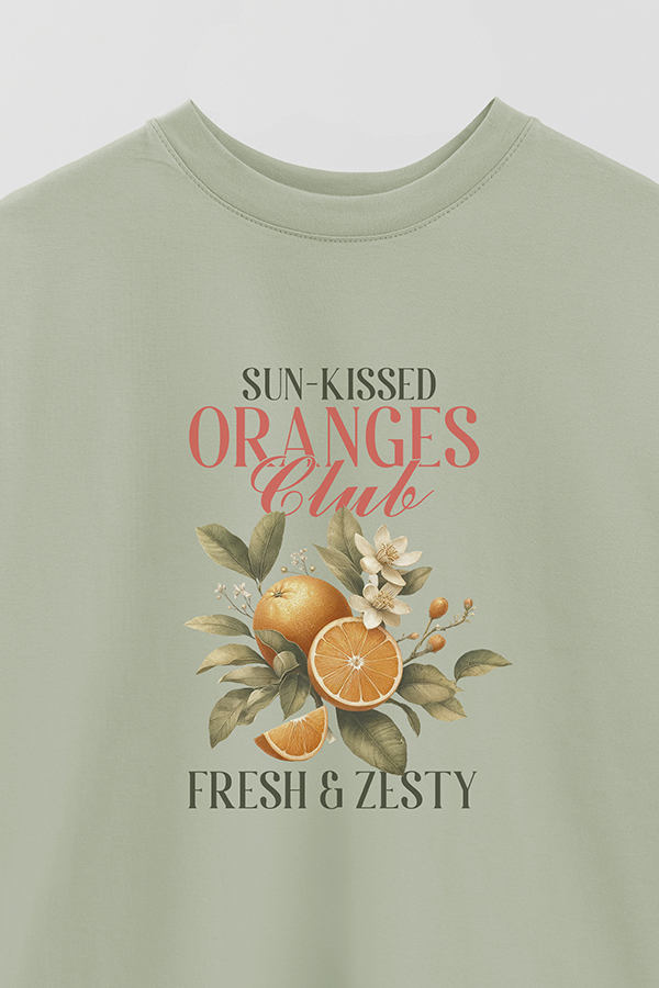 REMERA OVER ESTAMPADA HARVEST ORANGES CLUB