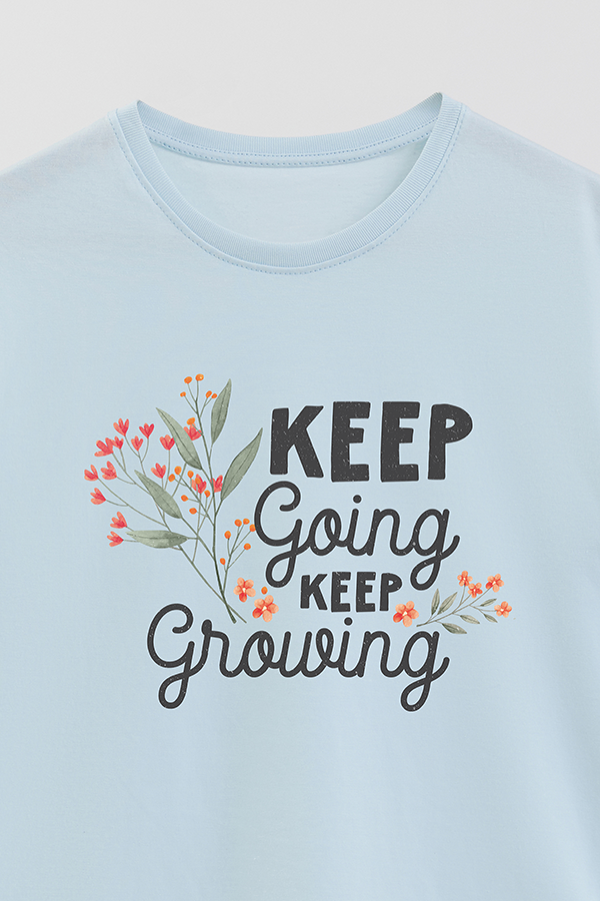 REMERA BASICA ESTAMPADA FLO KEEP GOING