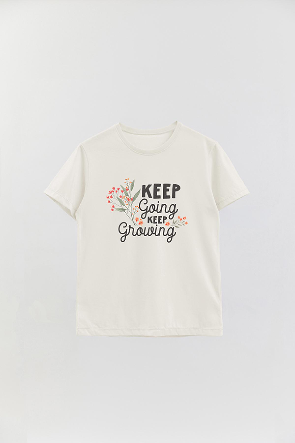 REMERA BASICA ESTAMPADA FLO KEEP GOING