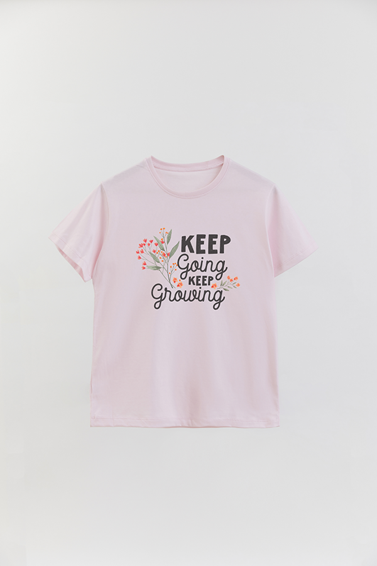 REMERA BASICA ESTAMPADA FLO KEEP GOING
