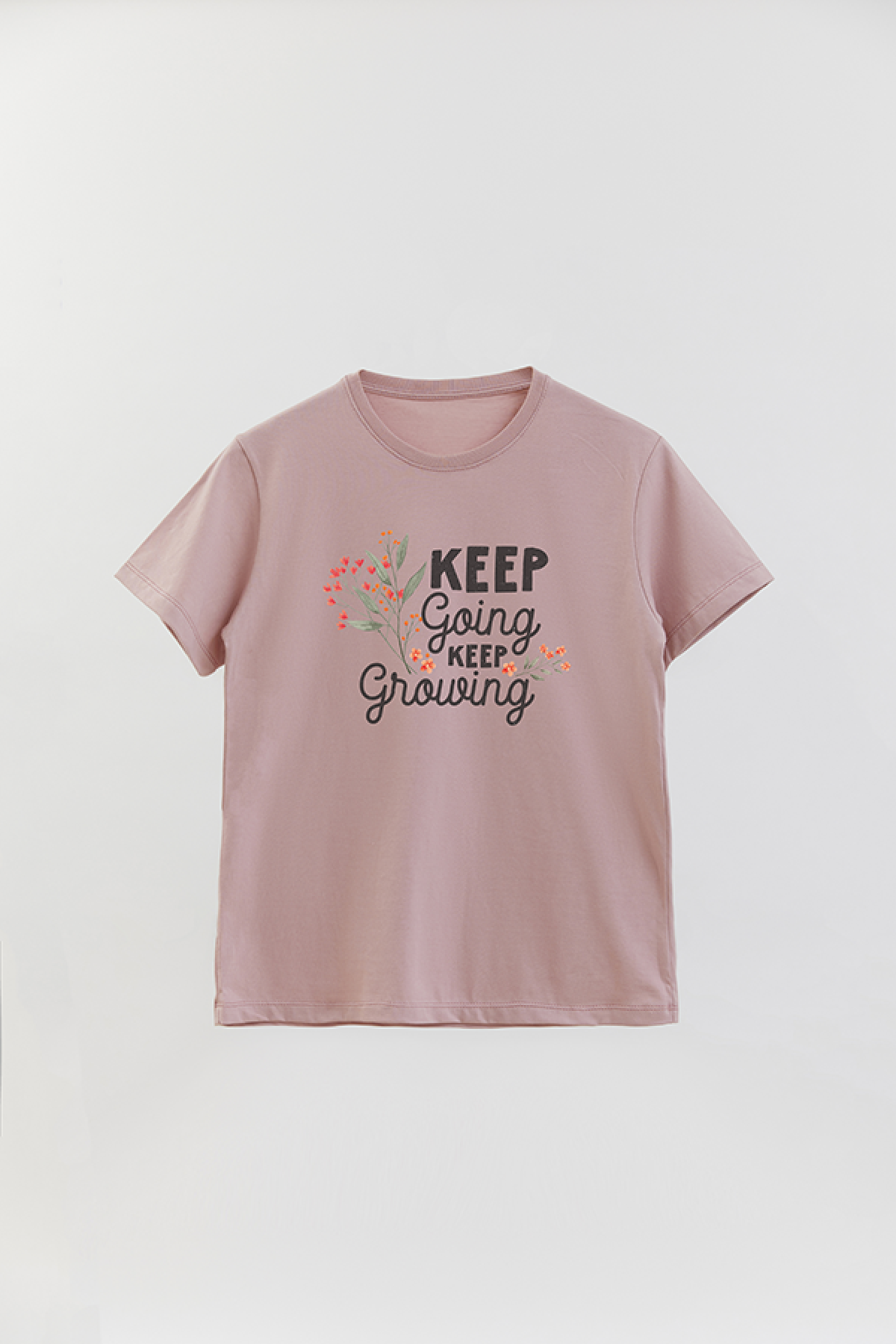 REMERA BASICA ESTAMPADA FLO KEEP GOING