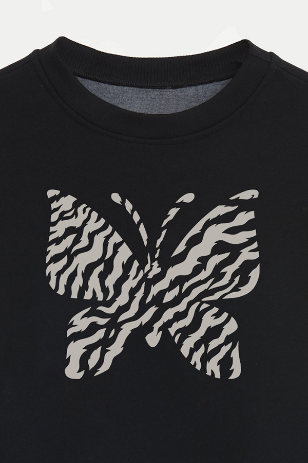 BUZO CROP ESTAMPADO ANIMAL PRINT BUTTERFLY