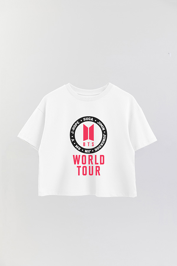 REMERA CROP ESTAMPADA BTS WT7