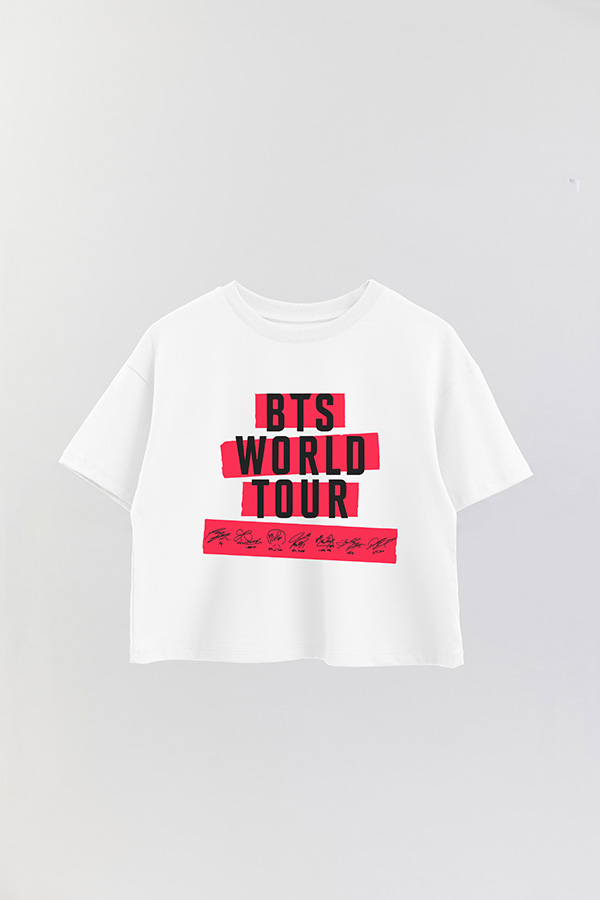 REMERA CROP ESTAMPADA BTS WT4
