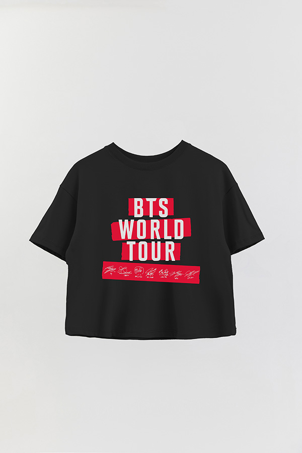 REMERA CROP ESTAMPADA BTS WT4