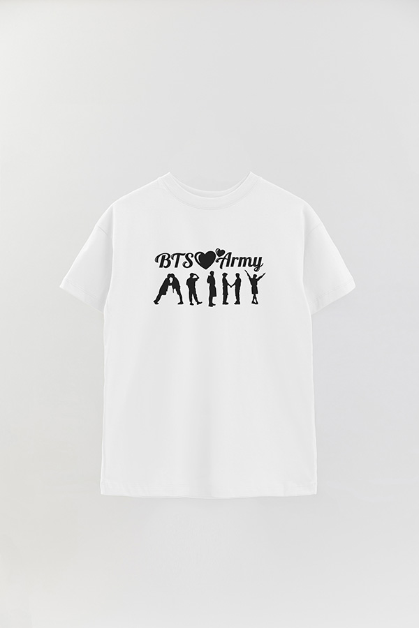 REMERA OVER ESTAMPADA BTS ARMY
