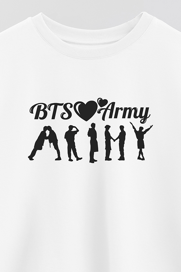 REMERA CROP ESTAMPADA BTS ARMY