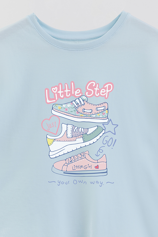 REMERA GIRL OVER LITTLE STEP