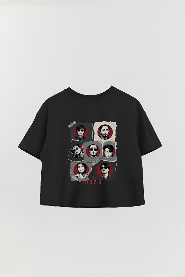 REMERA CROP ESTAMPADA BTS 14