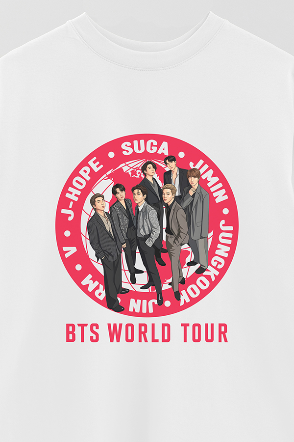 REMERA OVER ESTAMPADA BTS 12