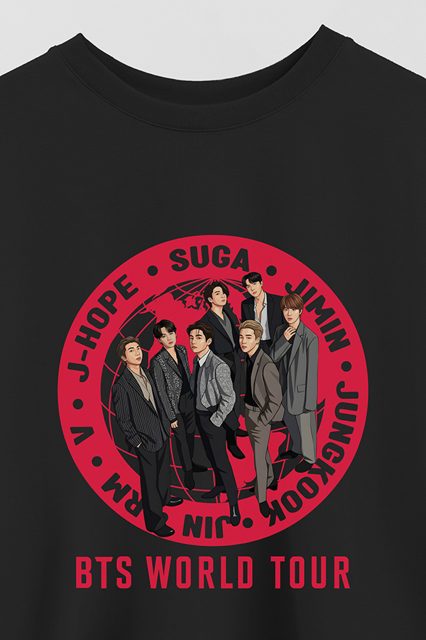 REMERA CROP ESTAMPADA BTS 12