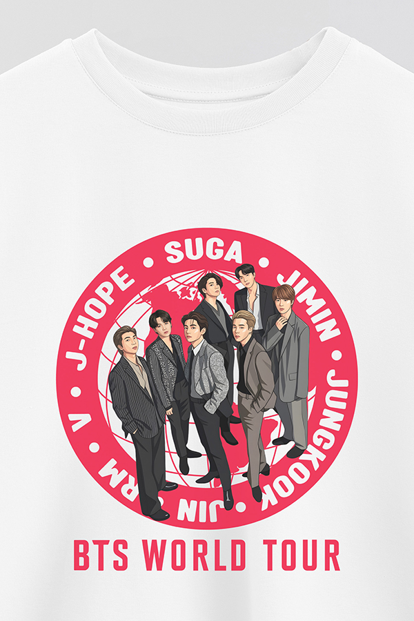 REMERA CROP ESTAMPADA BTS 12