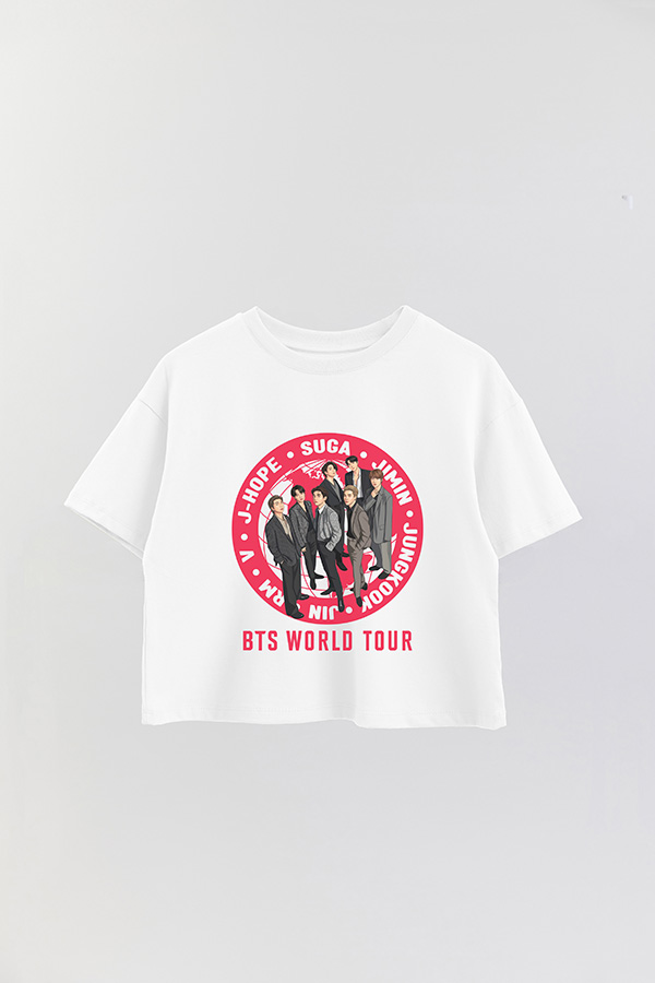 REMERA CROP ESTAMPADA BTS 12