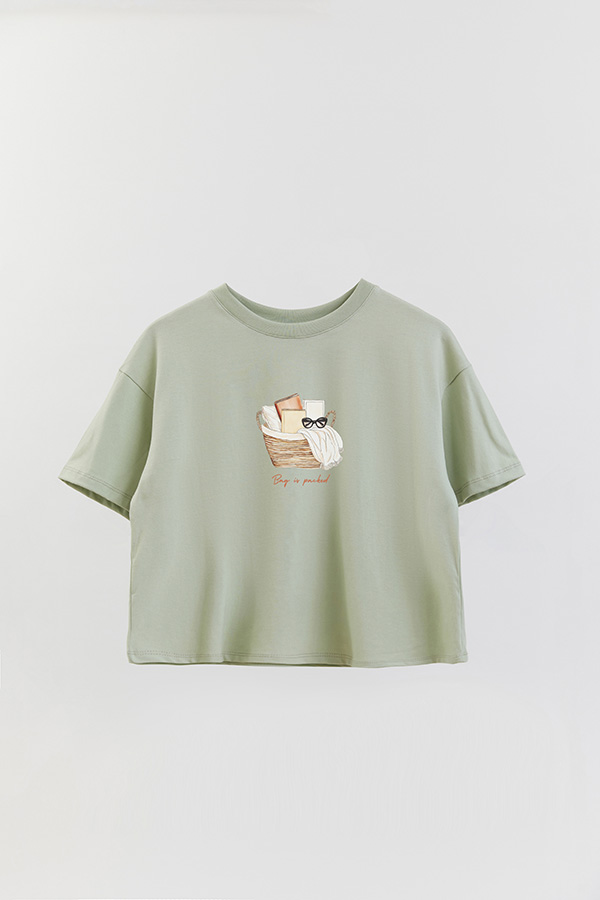 REMERA CROP ESTAMPADA COASTAL BAG IS PACKED