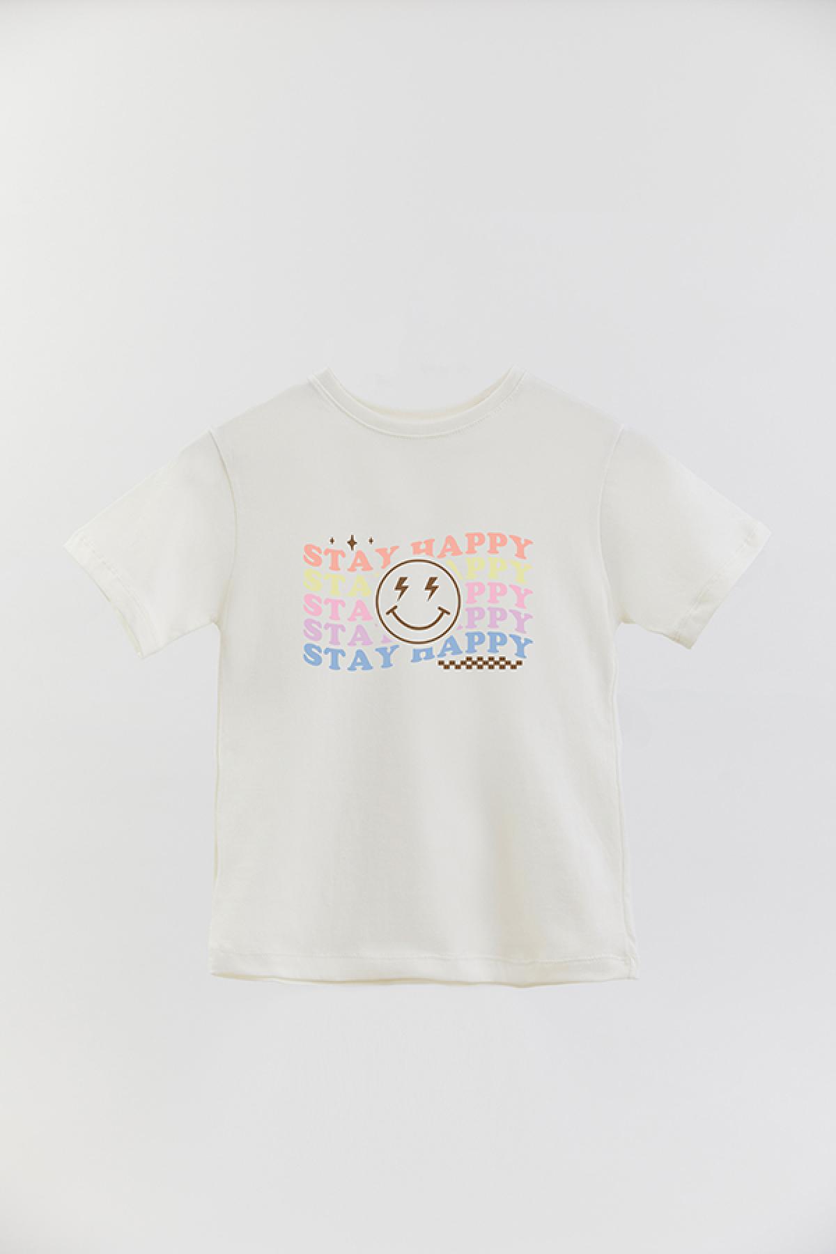 REMERA BASIC GIRL RT STAY HAPPY