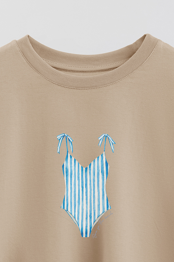 REMERA CROP ESTAMPADA COASTAL BORN FOR THE BEACH 2