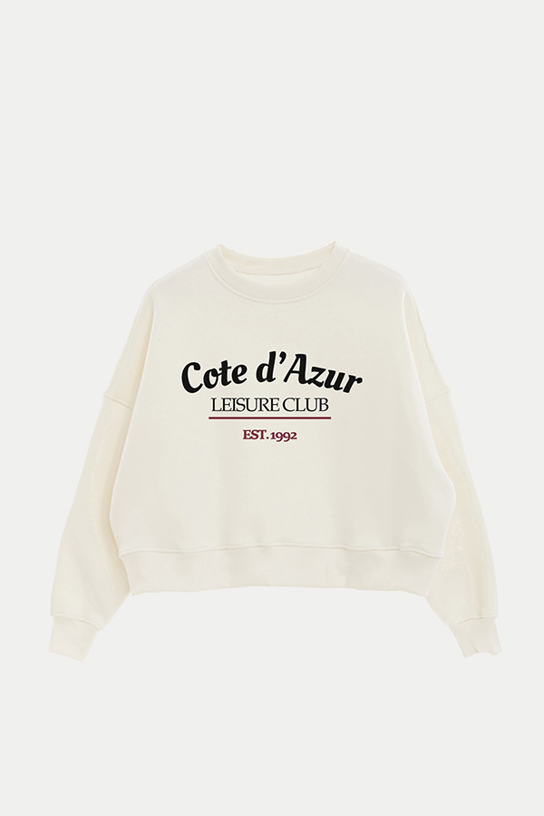 BUZO CROP ESTAMPADO VARSITY COTE D'AZUR