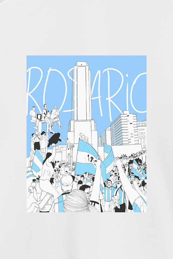 REMERA OVER ESTAMPADA ARG ROSARIO