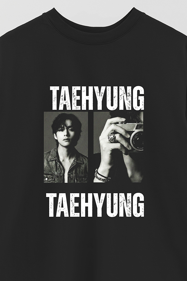 REMERA OVER ESTAMPADA BTS HT TAEHYUNG