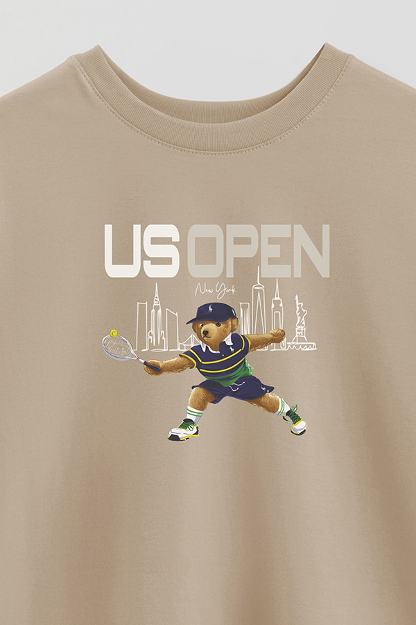 REMERA OVER ESTAMPADA UNISEX BEAR US OPEN