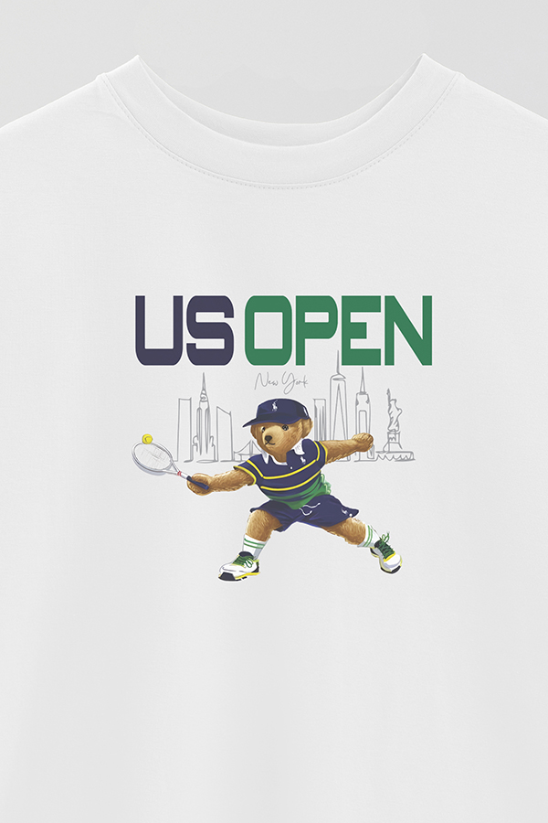 REMERA OVER ESTAMPADA UNISEX BEAR US OPEN