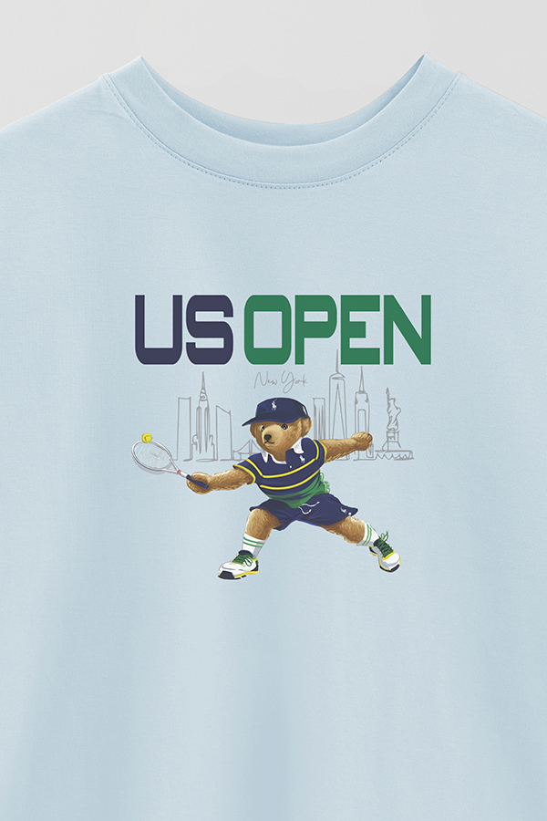 REMERA OVER ESTAMPADA UNISEX BEAR US OPEN