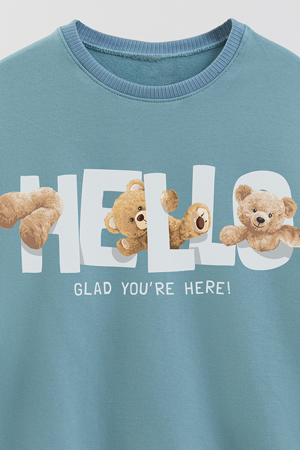 BUZO RUSTICO KIDS TEDDY HELLO GLAD