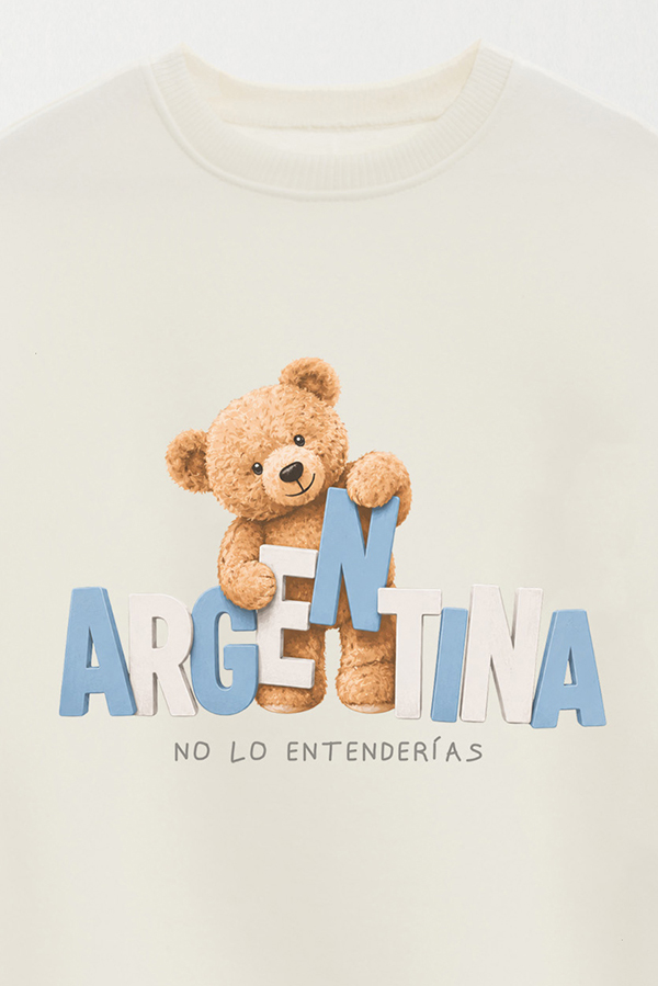 BUZO CREWNECK ESTAMPADO TEDDY ARG NO LO ENTENDERIAS
