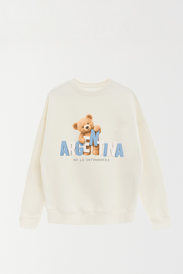 BUZO CREWNECK ESTAMPADO TEDDY ARG NO LO ENTENDERIAS
