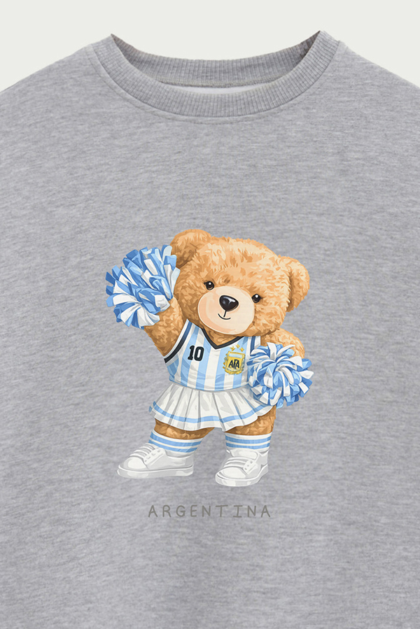 BUZO CREWNECK ESTAMPADO TEDDY ARG HINCHADA