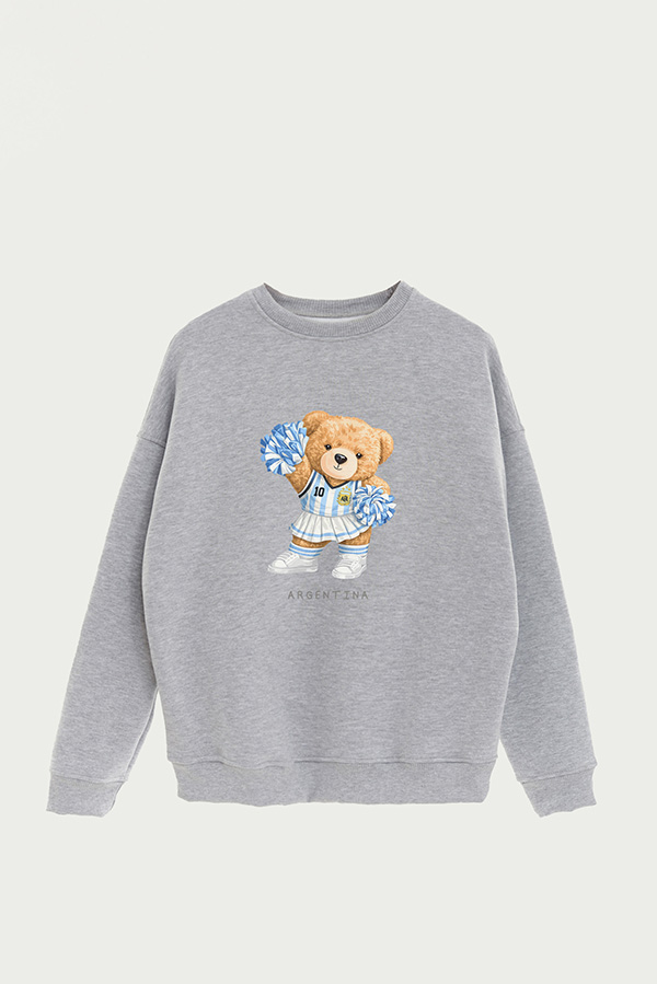 BUZO CREWNECK ESTAMPADO TEDDY ARG HINCHADA