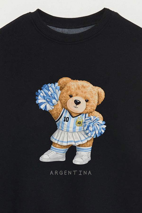 BUZO CREWNECK ESTAMPADO TEDDY ARG HINCHADA