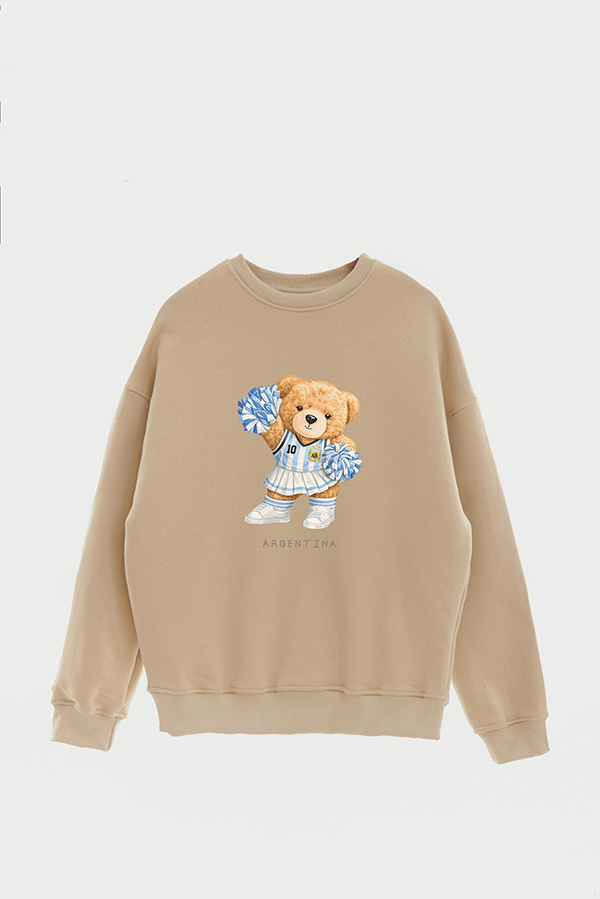 BUZO CREWNECK ESTAMPADO TEDDY ARG HINCHADA