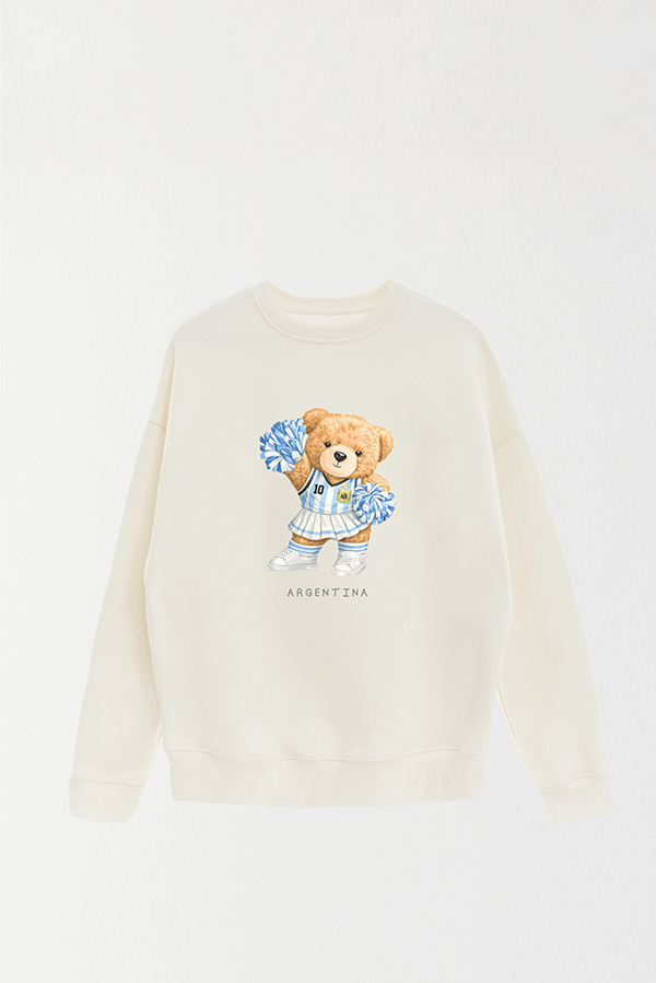 BUZO CREWNECK ESTAMPADO TEDDY ARG HINCHADA