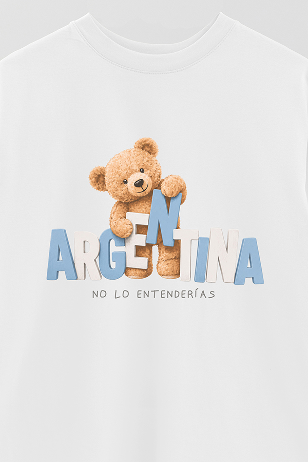 REMERA OVER ESTAMPADA TEDDY ARG NO LO ENTENDERIAS