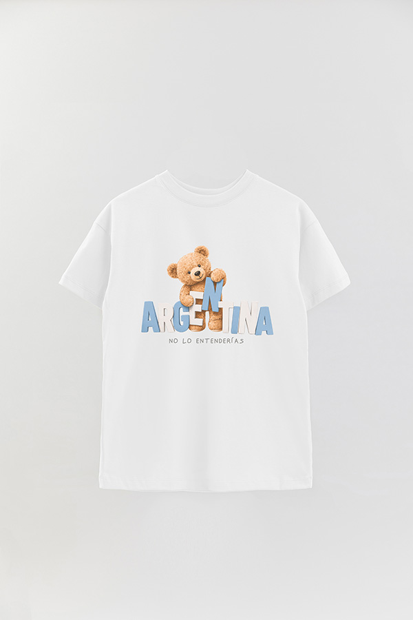 REMERA OVER ESTAMPADA TEDDY ARG NO LO ENTENDERIAS