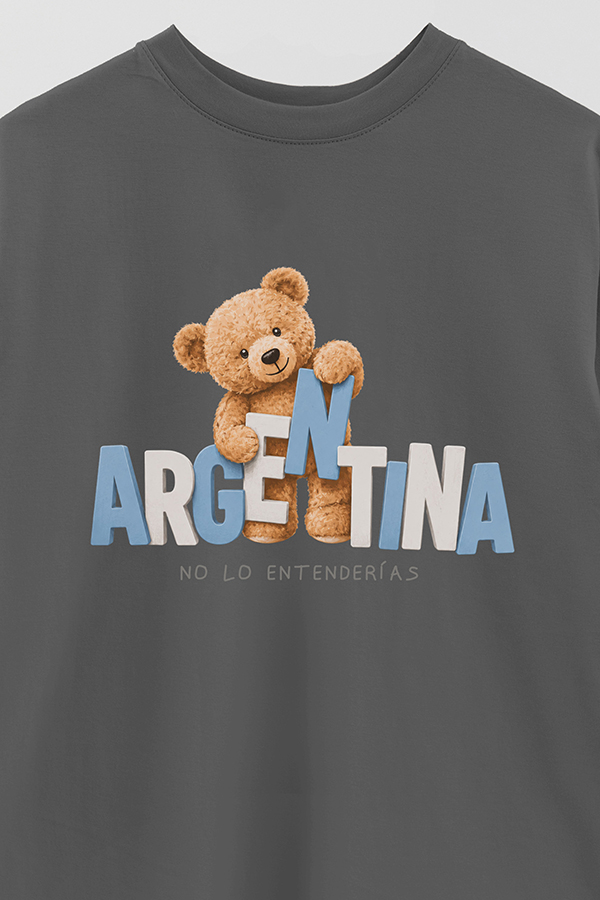 REMERA OVER ESTAMPADA TEDDY ARG NO LO ENTENDERIAS